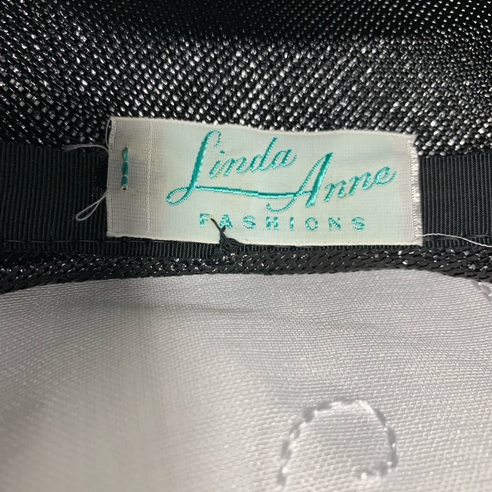 Vintage Linda Anne Black Straw Hat - Picture 8 of 8